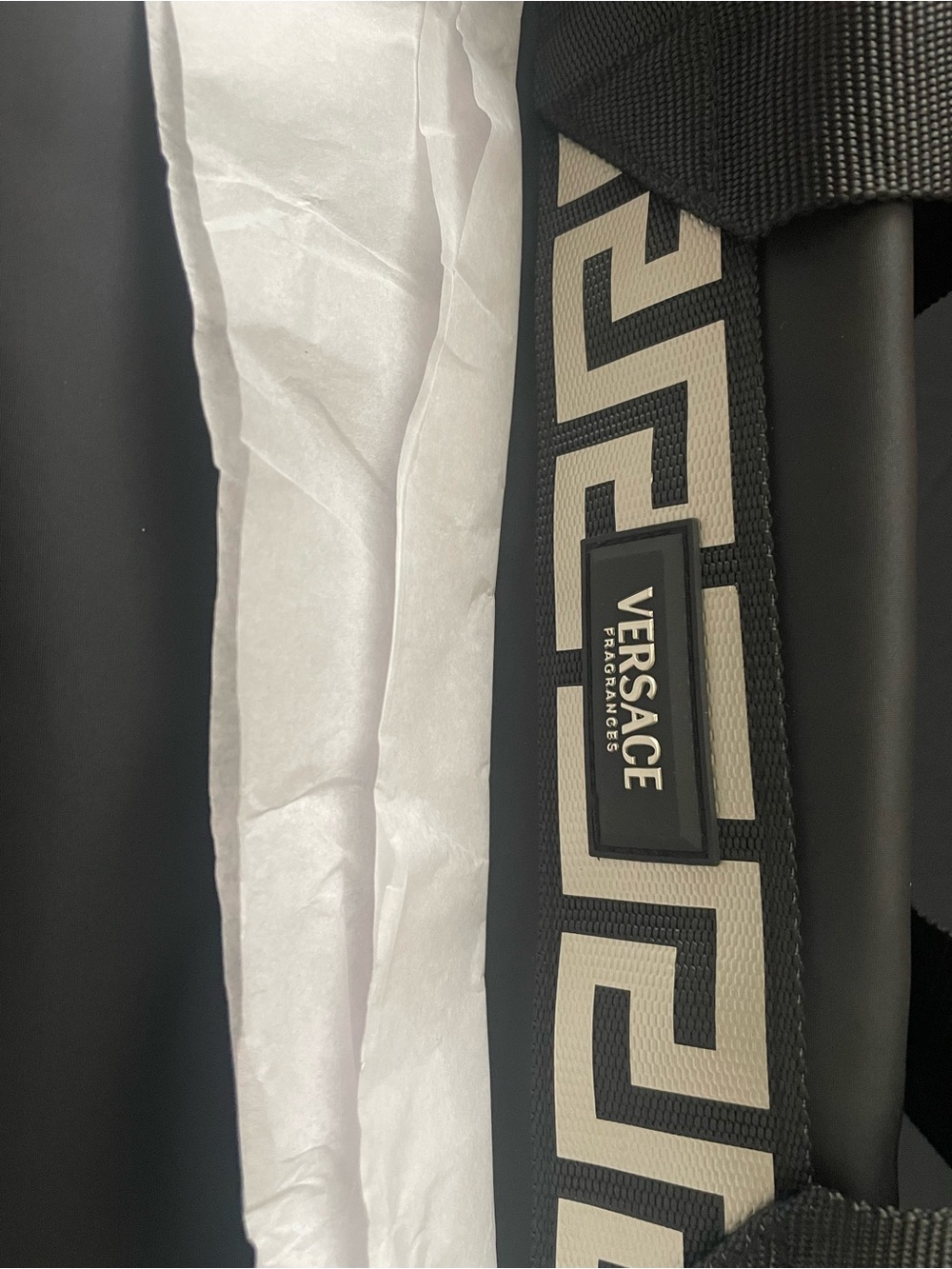 Versace Black & Cream Greek duffle bag